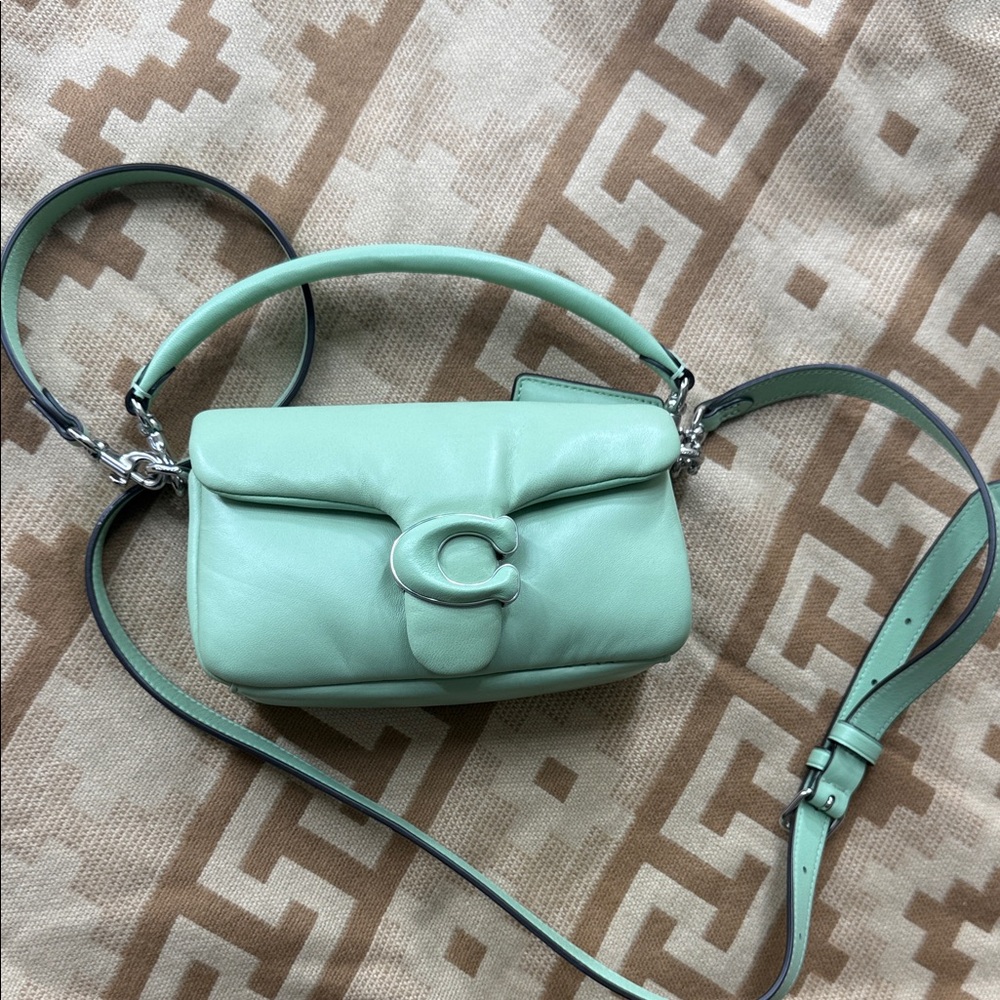 Coach Tabby Pillow 18 Mint Green Leather Shoulder Bag